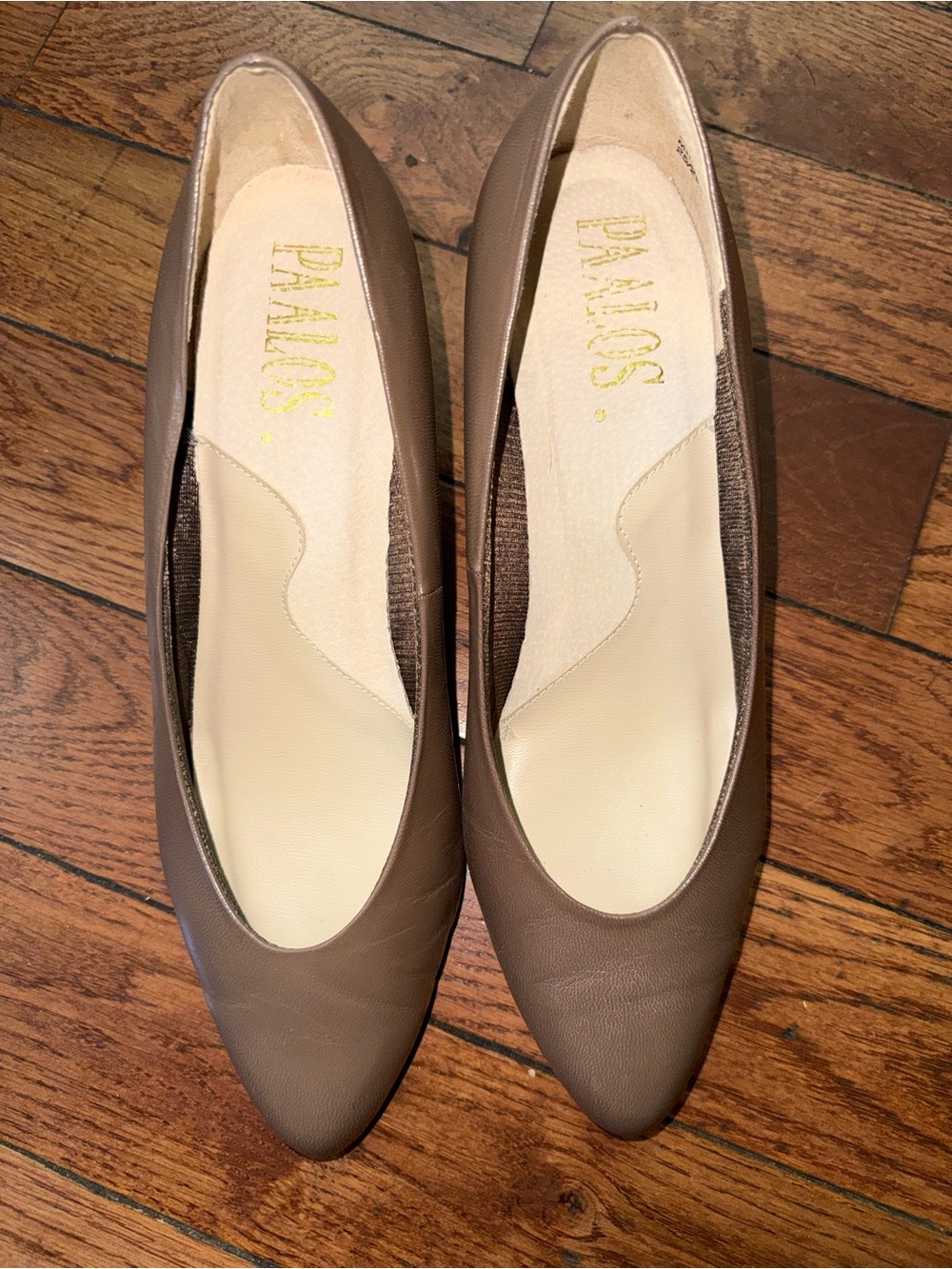 PAALOS  Taupe Pointed-Toe Slip-On Flats